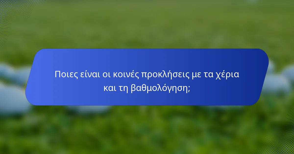 Ποιες είναι οι κοινές προκλήσεις με τα χέρια και τη βαθμολόγηση;