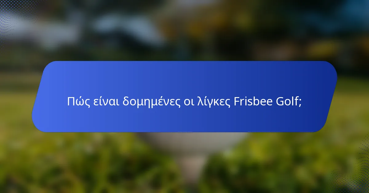 Πώς είναι δομημένες οι λίγκες Frisbee Golf;