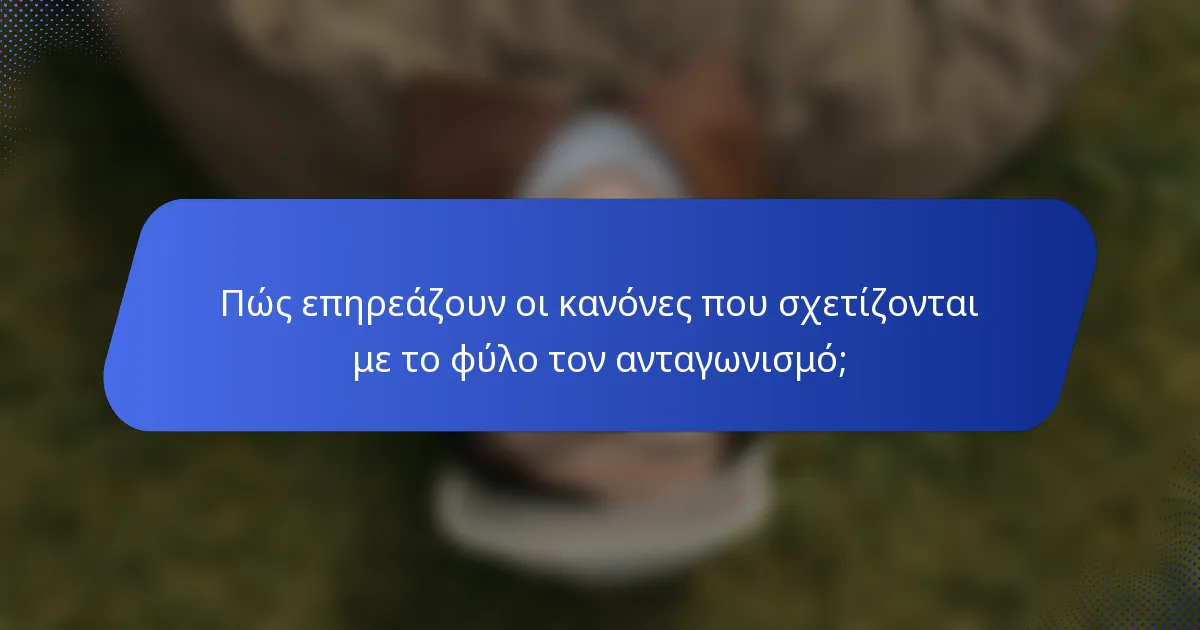 Πώς επηρεάζουν οι κανόνες που σχετίζονται με το φύλο τον ανταγωνισμό;