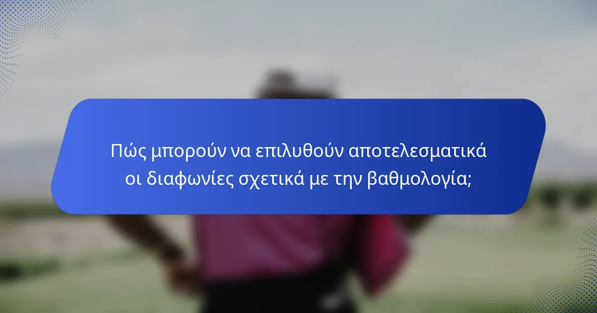 Πώς μπορούν να επιλυθούν αποτελεσματικά οι διαφωνίες σχετικά με την βαθμολογία;