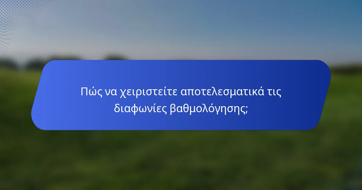 Πώς να χειριστείτε αποτελεσματικά τις διαφωνίες βαθμολόγησης;